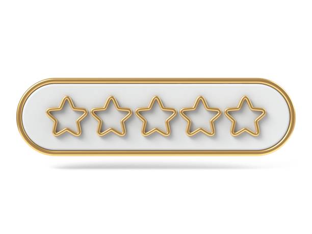 istock Voting concept Five golden stars 3D 2055302598