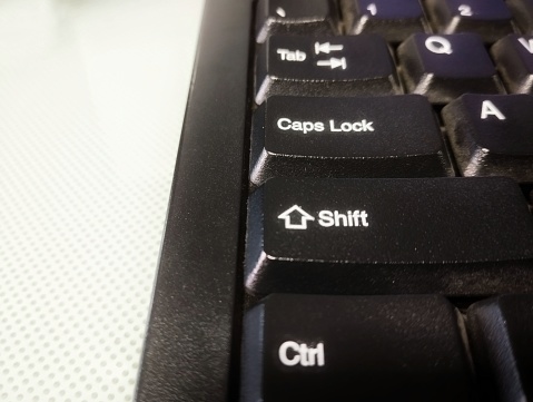 CTRL, SHIFT and CAPSLOCK keys on the keyboard.