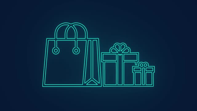online shopping sale and gift rewards animation