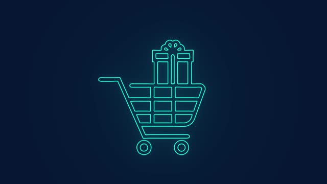 shopping cart with gift rewards loyalty program animation