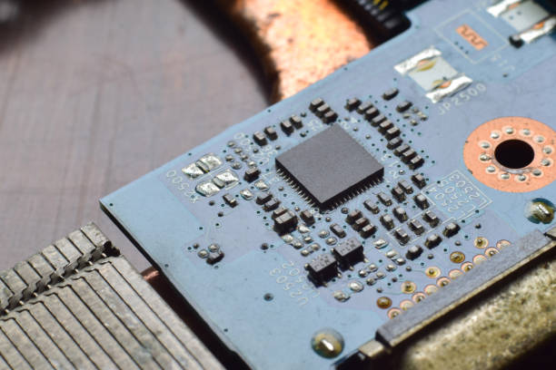 istock Chip, electronic equipment on the motherboard Electronic illustration background 2055428385