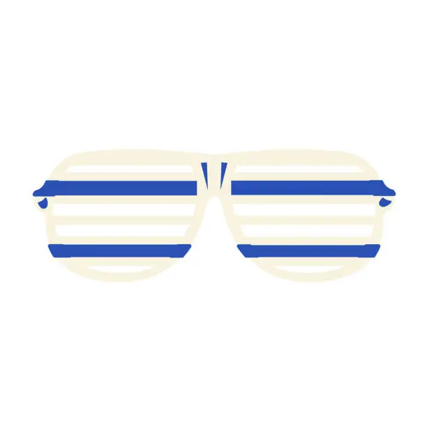 Vector illustration of Israel Flag Festive Glasses Striped Solid Milk