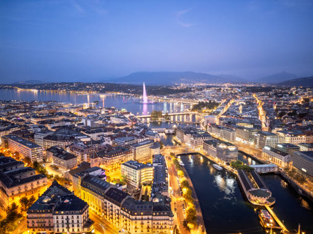 istock Geneva, Switzerland Skyline at Night 2055440004