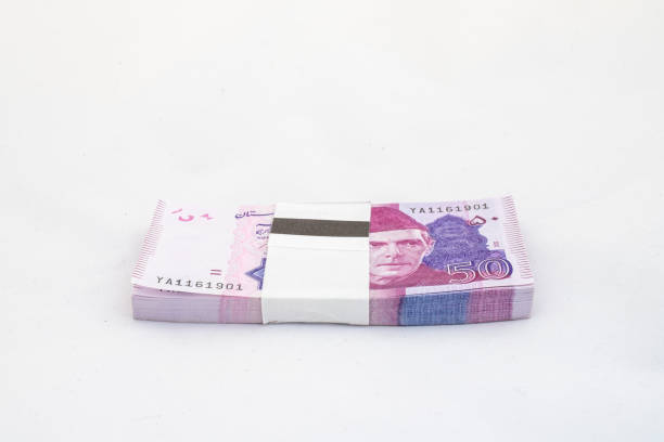 istock Pakistan fifty rupees banknote bundle on white isolated background 2055444352