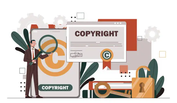 Vector illustration of Copyright intellectual property vector concept