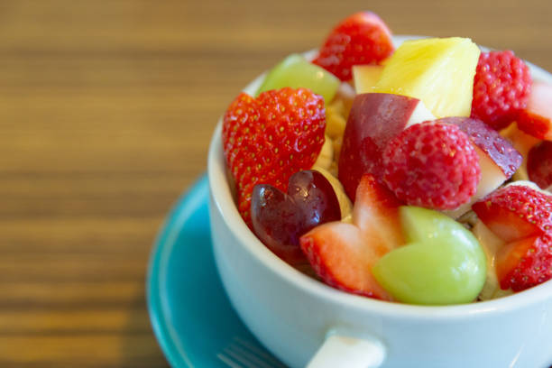 A colorful acai bowl at a cafe