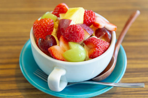 A colorful acai bowl at a cafe