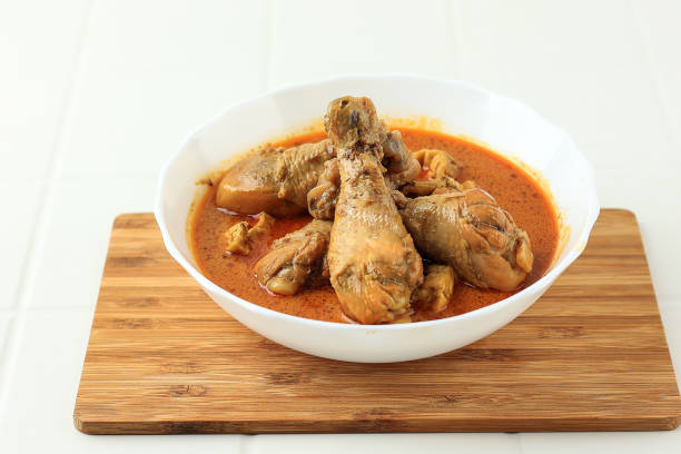 Chicken Korma Curry Ayam Homemade Chicken Korma Curry Ayam on White Bowl taftan stock pictures, royalty-free photos & images