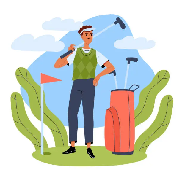 Vector illustration of Man plays golf vector concept