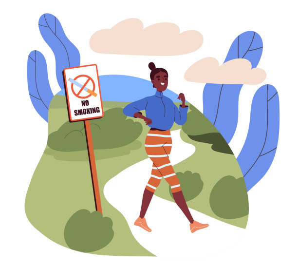 ilustrações, clipart, desenhos animados e ícones de não fumar no vetor do parque - ideas tobacco product addiction anti smoking