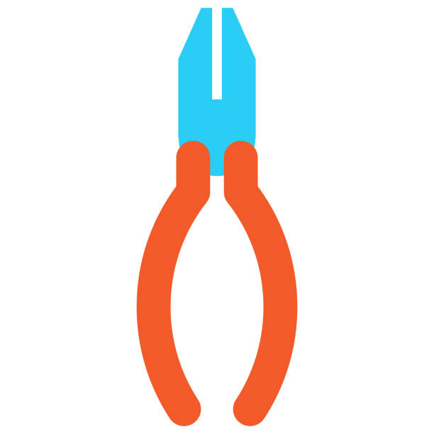 ilustrações de stock, clip art, desenhos animados e ícones de flat hand pliers repair tool icon - pliers work tool white background craft