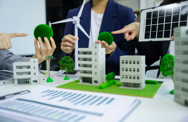 istock Businessman working virtual modern computer to reduce CO2 emissions carbon footprint climate change to limit global warming.Sustainable development and innovation green business concept. 2055545253