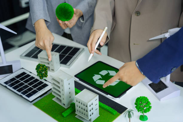 istock Businessman working virtual modern computer to reduce CO2 emissions carbon footprint climate change to limit global warming.Sustainable development and innovation green business concept. 2055545254