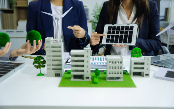 istock Businessman working virtual modern computer to reduce CO2 emissions carbon footprint climate change to limit global warming.Sustainable development and innovation green business concept. 2055545265