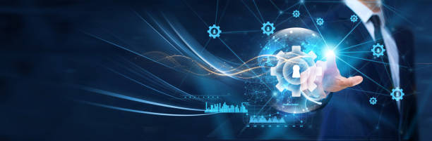 istock Access management technology, Businessman touch the access control icon on the global network structure. Facilitating secure access to business in the interconnected world of global connected systems. 2055585808