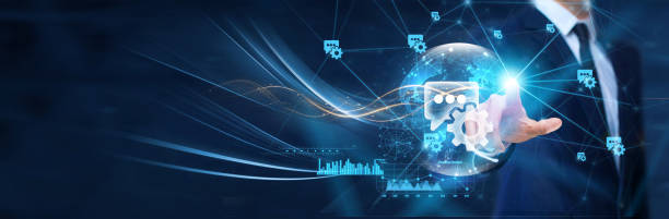 istock Information technology consulting, Businessman touch the IT consulting icon on structure of the global network. Facilitating secure business operations and the integration of global connected systems. 2055587930