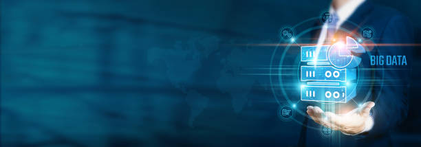 istock Businessman hand-holding big data and analytics icons with digital technology and a network connection. Strategic planning drives the growth of data-driven insights and innovative businesses. 2055595266