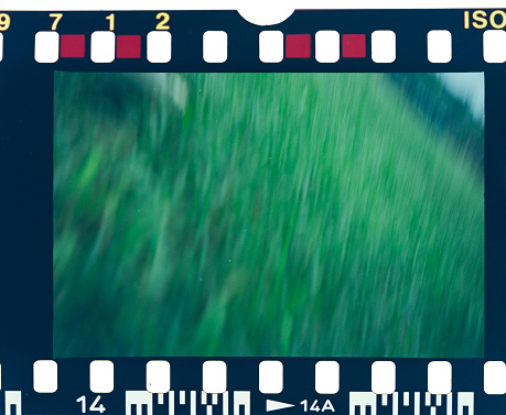 Film strip isolated on white background. 3D rendered illustration.