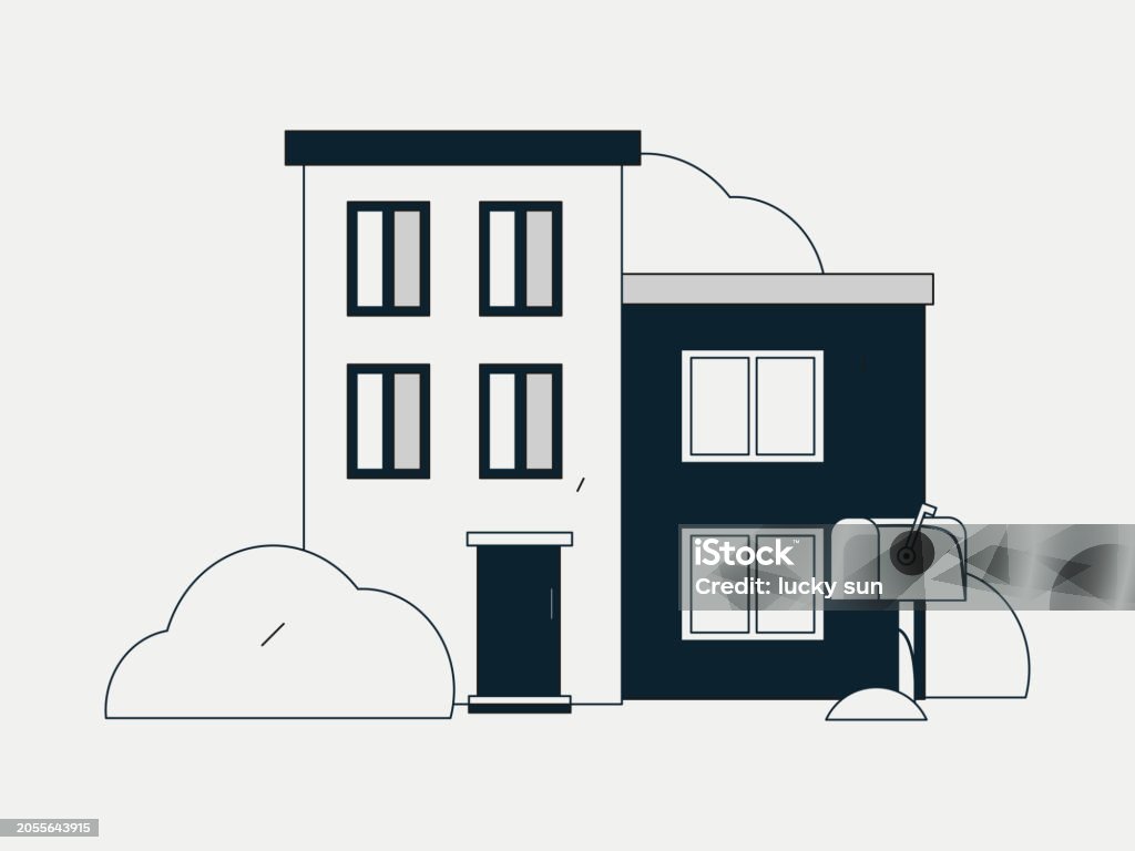 House Building Vector Concept Operation Hand Drawn Illustration Stock ...