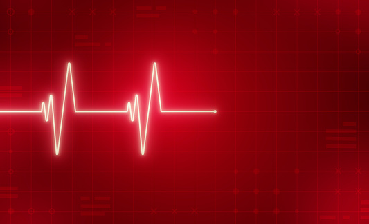 Red health heart pulse cardiography pulse trace emergency medicine hospital abstract background.