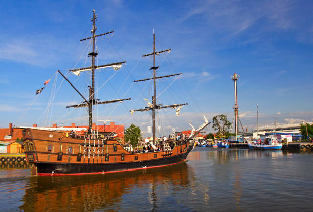 Harbor of Leba town. Leba is one of the tourist centers on the Polish coast of the Baltic Sea