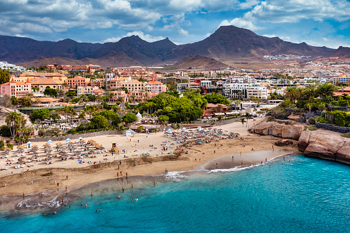 Playa del Duque is a magical beach, with golden sand and calm waves, situated in the popular town of Costa Adeje, in south Tenerife.
