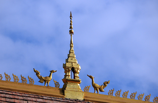 Vientiane, Laos: sim at Wat Sisaket Buddhist temple, completed in 1824 under King Anouvong - Roof crest with a simple 
