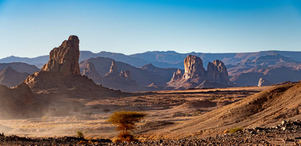 Hoggar landscape in the Sahara desert, Algeria.