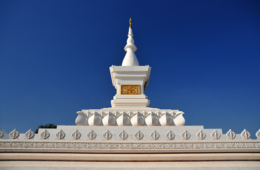 Vientiane, Laos: Revolution Memorial Tower - Unknown Soldier Monument, revolutionary struggle between 1945 to 1975 - Nong Sa Phang Lenh Park - the supreme example of the crossing of socialist ideology and traditional form, a 'that', Lao Buddhist stupa with a communist star.