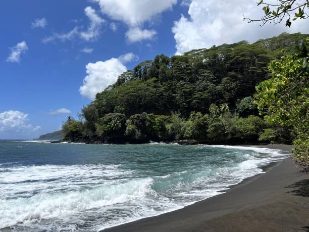istock Black sand beach in Tahiti, French Polynesia 2055691223