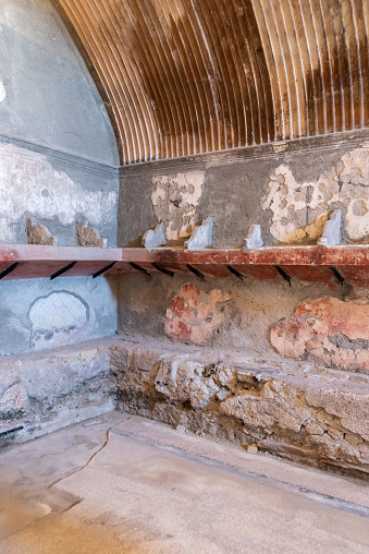 Ancient ladys themral baths in the Roman city of Herculaneum