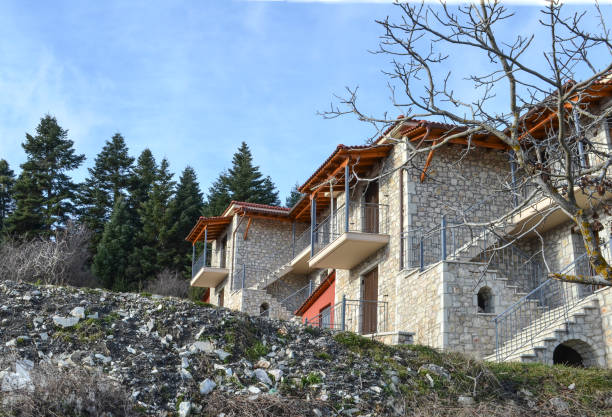 istock traditional stone made building in Valtessiniko village. Arkadia, Greece. 2055737310