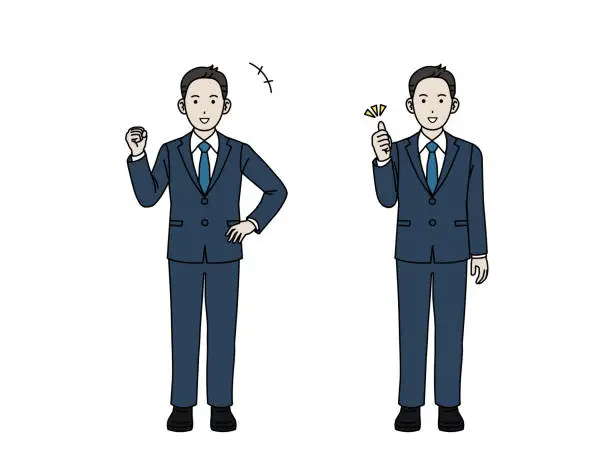 Vector illustration of Cheerful businessman