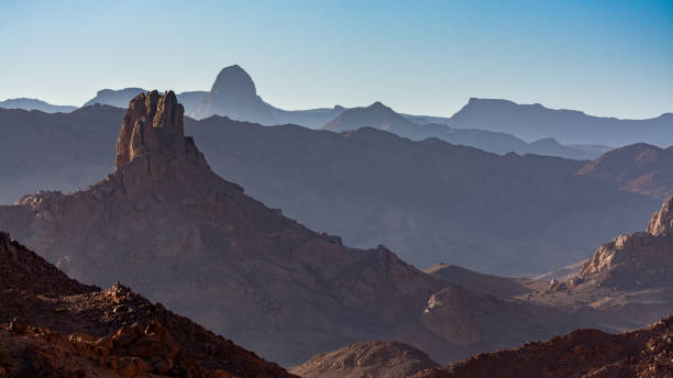Hoggar mountains landscape in the Sahara desert, Algeria.