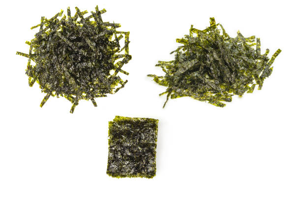 Tasty nori seaweed isolated on a white background.