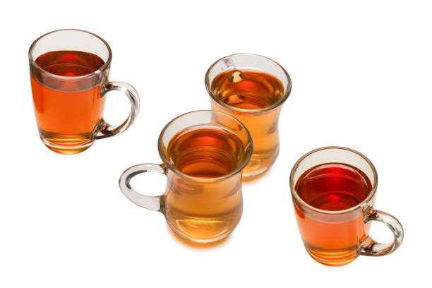 A turkish glass of tea isolated on a white background.