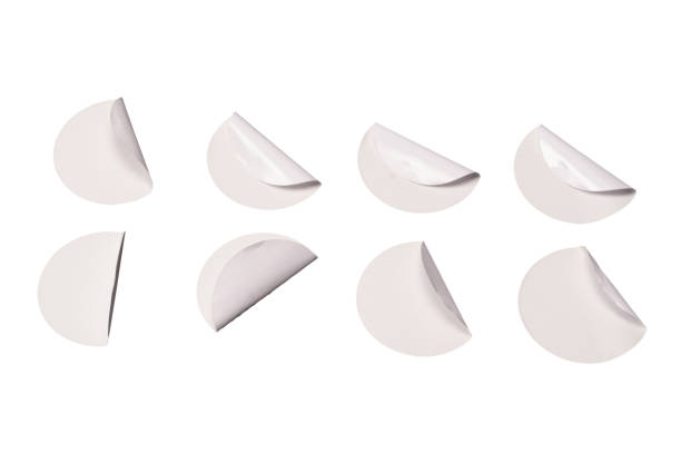 istock Round white stickers, blank tags labels isolated on a white background. 2055925056