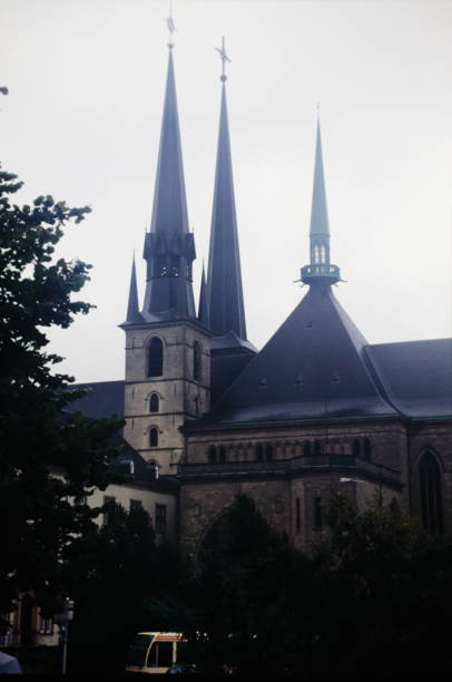 Notre-Dame Cathedral in Luxembourg during early 1990s Notre-Dame Cathedral in Luxembourg during early 1990s notre dame cathedral of luxembourg stock pictures, royalty-free photos & images