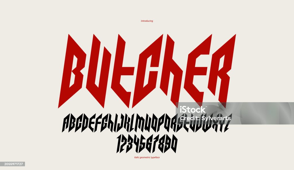 Sharp Styled Letters Sharp And Bold Vector Display Italic Font For Logo Gothic Or Heavy ...