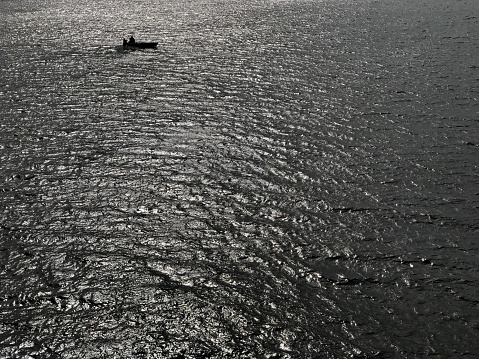 Viana do Castelo, Portugal - March 03, 2024: Fishing boat on the Lima River