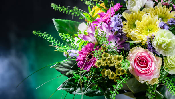 istock Composition with a bouquet of freshly cut flowers 2055983751