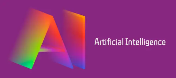 Vector illustration of Artificial Intelligence AI logo