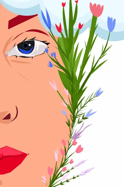 Vector illustration of Being a woman is delicate