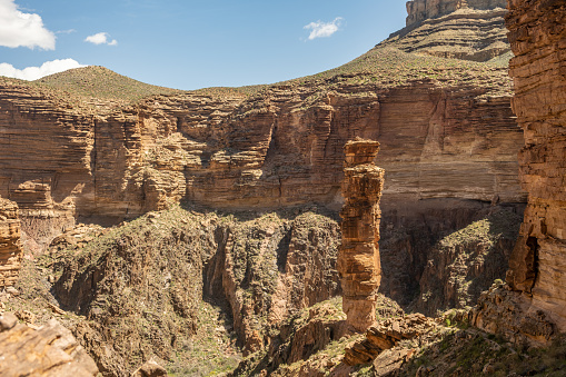 The Tall Pillar Hidden In The Canyon At Monument Creek in the Grand Canyon