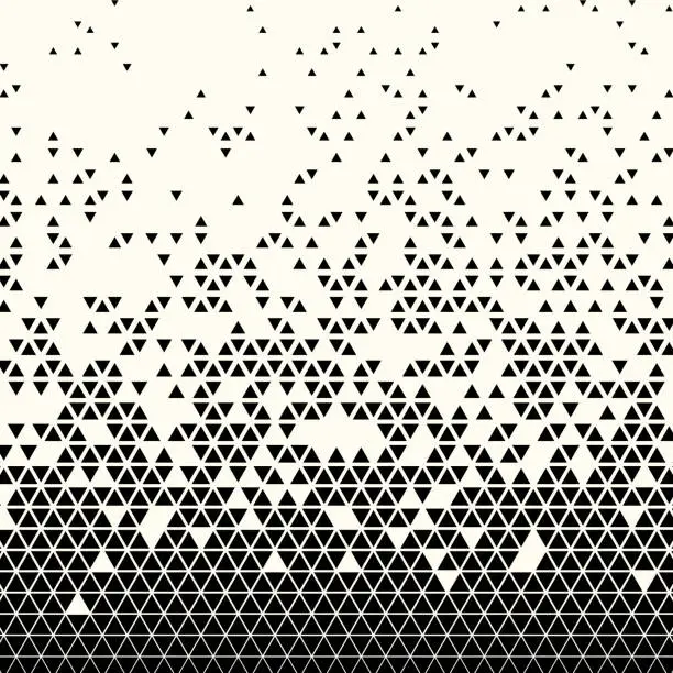 Vector illustration of Solid falling triangles, size and frequency fading up