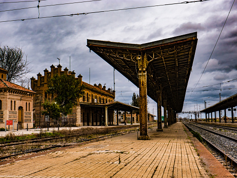 Old abandoned train station Algodor Madrid Spain