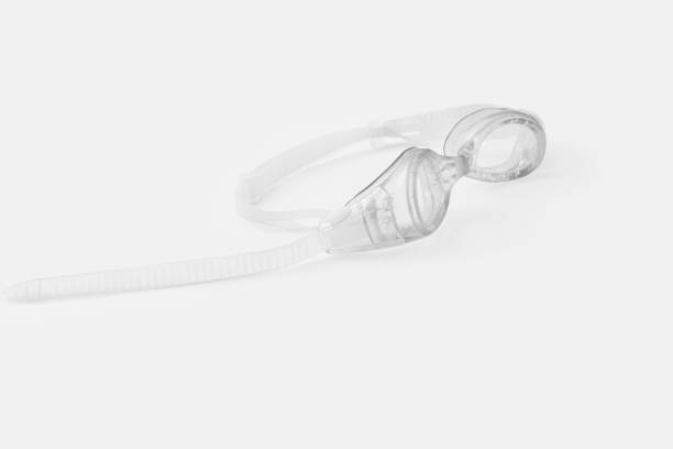 istock A pair of white swimming goggles isolated on white background, perspective view 2056155730