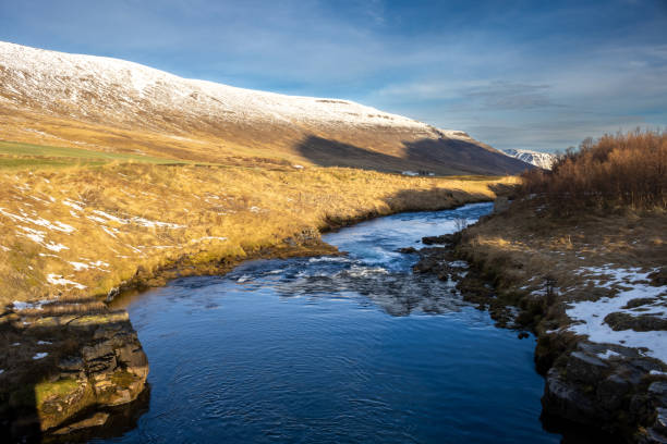 istock Blue river and an autumn country, Iceland 2056214271