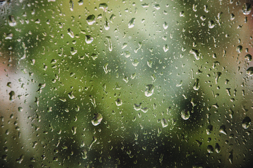 Photo of raindrops on a window