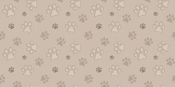 Vector illustration of Seamless pattern with paws